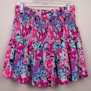 Entro floral smocked mini skirt-L